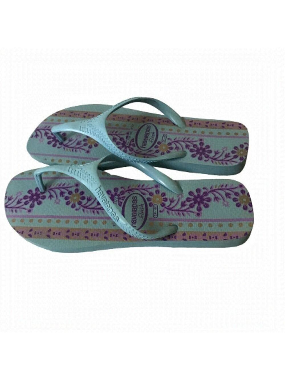 Havaianas Floral Light Blue Flip Flops Size 39 - 40